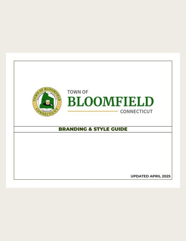 Cover of the Town of Bloomfield Branding and Style Guide
